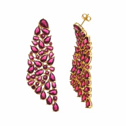 PENDIENTES PLATA CHAPADO DORADO CASCADA