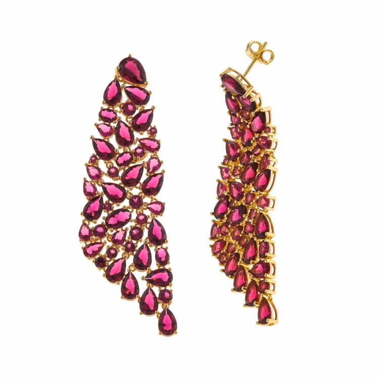 PENDIENTES PLATA CHAPADO DORADO CASCADA