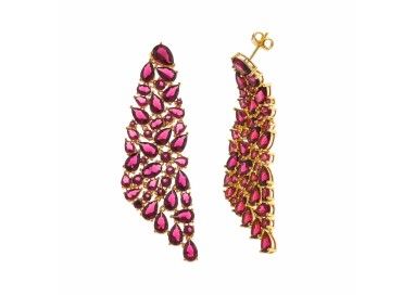 PENDIENTES PLATA CHAPADO DORADO CASCADA
