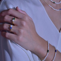 PULSERA PLATA CHAPADO DORADO