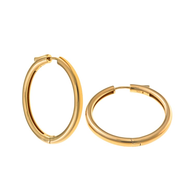 PENDIENTES PLATA CHAPADO DORADO ARO TUBO