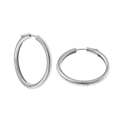PENDIENTES PLATA RODIO ARO TUBO REDONDO