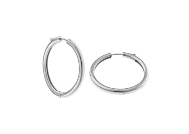 PENDIENTES PLATA RODIO ARO TUBO REDONDO