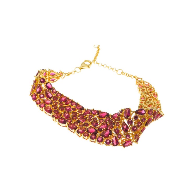 PULSERA CAÑA AG CHAPADO DORADO CASCADA