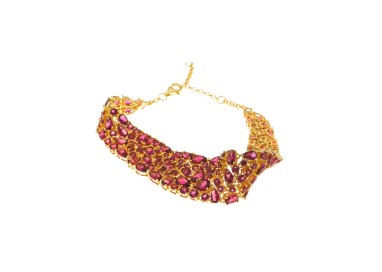 PULSERA CAÑA AG CHAPADO DORADO CASCADA