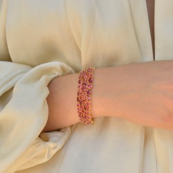 PULSERA CAÑA AG CHAPADO DORADO CASCADA