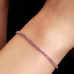 PULSERA DE TENIS FINA ROSA