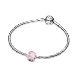 CHARM CUBO AMOR CRISTAL DE MURANO ROSA