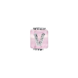 CHARM CUBO AMOR CRISTAL DE MURANO ROSA