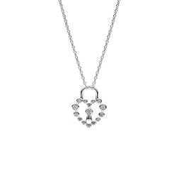 COLLAR CANDADO CORAZÓN BRILLANTE