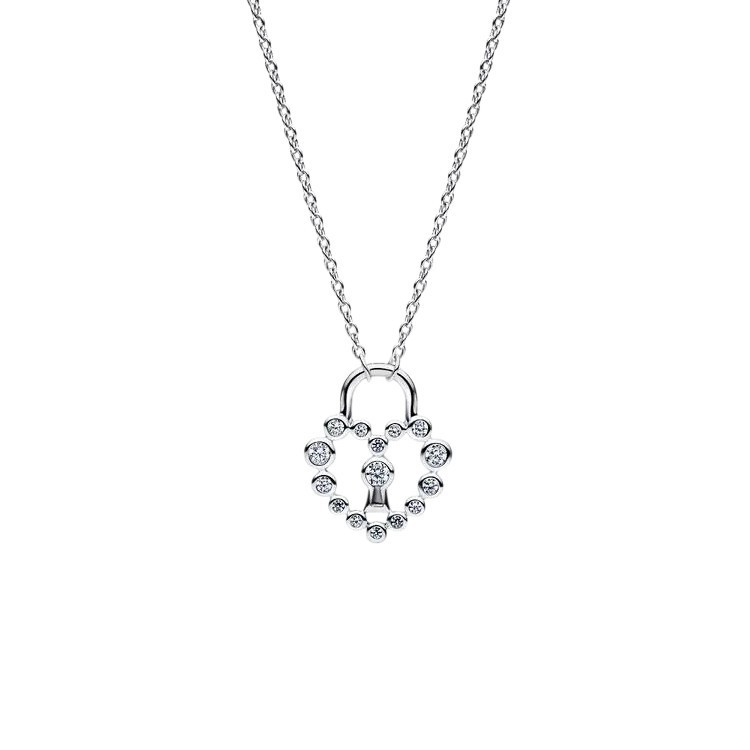 COLLAR CANDADO CORAZÓN BRILLANTE