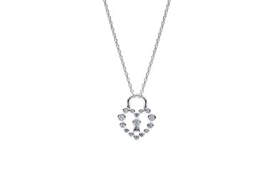 COLLAR CANDADO CORAZÓN BRILLANTE