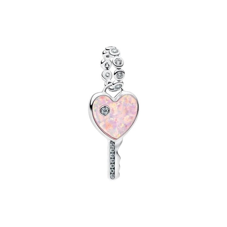CHARM LLAVE CORAZÓN OPALESCENTE