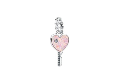 CHARM LLAVE CORAZÓN OPALESCENTE