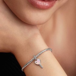 CHARM LLAVE CORAZÓN OPALESCENTE