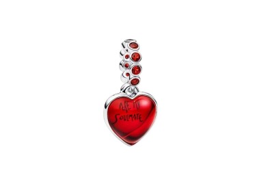 CHARM CORAZÓN CRISTAL DE MURANO ROJO