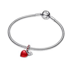 CHARM CORAZÓN CRISTAL DE MURANO ROJO