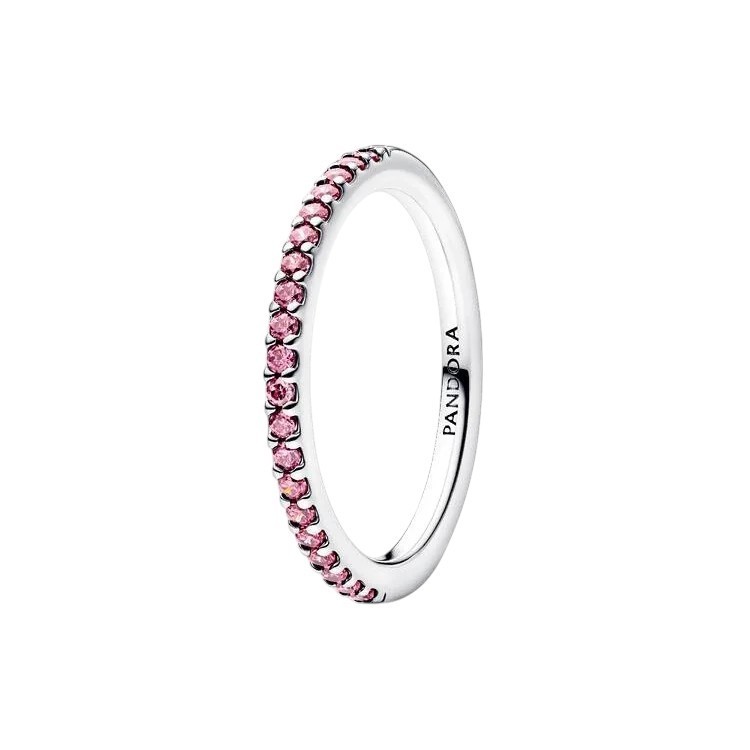ANILLO BANDA BRILLANTE ROSA