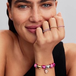 ANILLO BANDA BRILLANTE ROSA