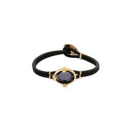 PULSERA BAÑO ORO CRISTAL FACETADO OVAL