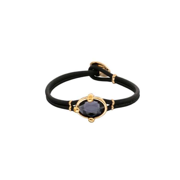 PULSERA BAÑO ORO CRISTAL FACETADO OVAL