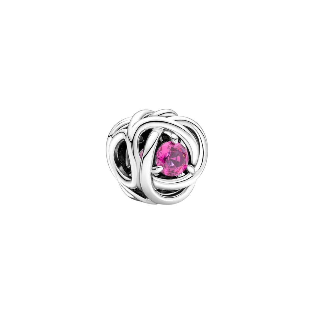 Sterling silver charm with phlox pink cr