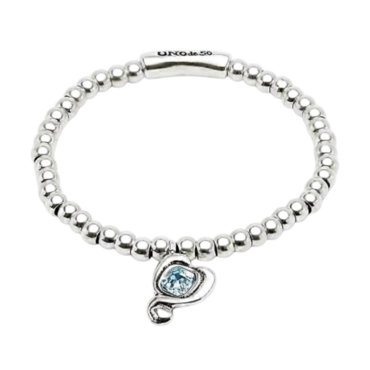PULSERA CORAZÓN CRISTAL CELESTE
