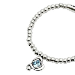 PULSERA CORAZÓN CRISTAL CELESTE