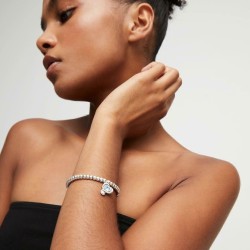 PULSERA CORAZÓN CRISTAL CELESTE