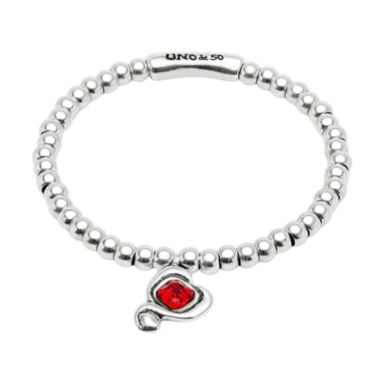 PULSERA CORAZÓN CRISTAL ROJO