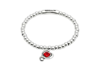 PULSERA CORAZÓN CRISTAL ROJO