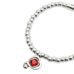 PULSERA CORAZÓN CRISTAL ROJO