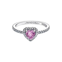 ANILLO DE CORAZÓN ELEVADO LILA