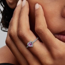 ANILLO DE CORAZÓN ELEVADO LILA