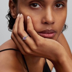 ANILLO DE CORAZÓN ELEVADO LILA