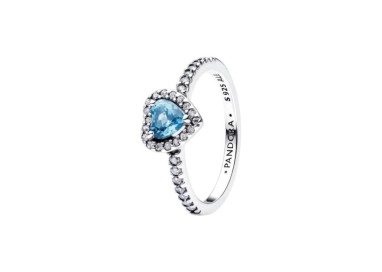 ANILLO DE CORAZÓN ELEVADO AZUL