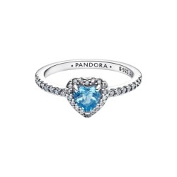 ANILLO DE CORAZÓN ELEVADO AZUL