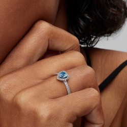 ANILLO DE CORAZÓN ELEVADO AZUL