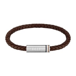 PULSERA LOGO HUGO BOSS CUERO TRENZADA