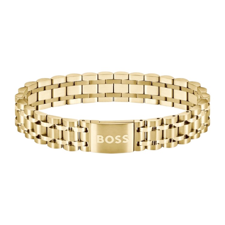 PULSERA DORADA LOGO HUGO BOSS