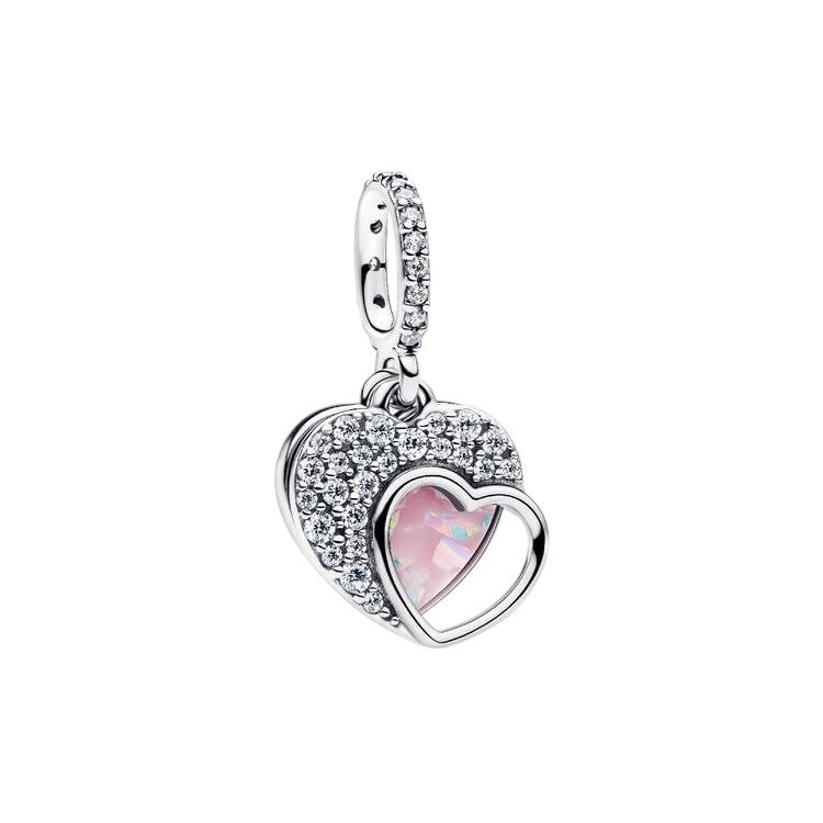 CHARM DOBLE COLGANTE CORAZÓN MAMÁ