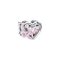 CHARM DE CORAZÓN Y MARIPOSA ENTRELAZADOS