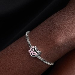 CHARM DE CORAZÓN Y MARIPOSA ENTRELAZADOS