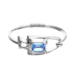 PULSERA SEMIRÍGIDA CRISTAL FACETADO AZUL