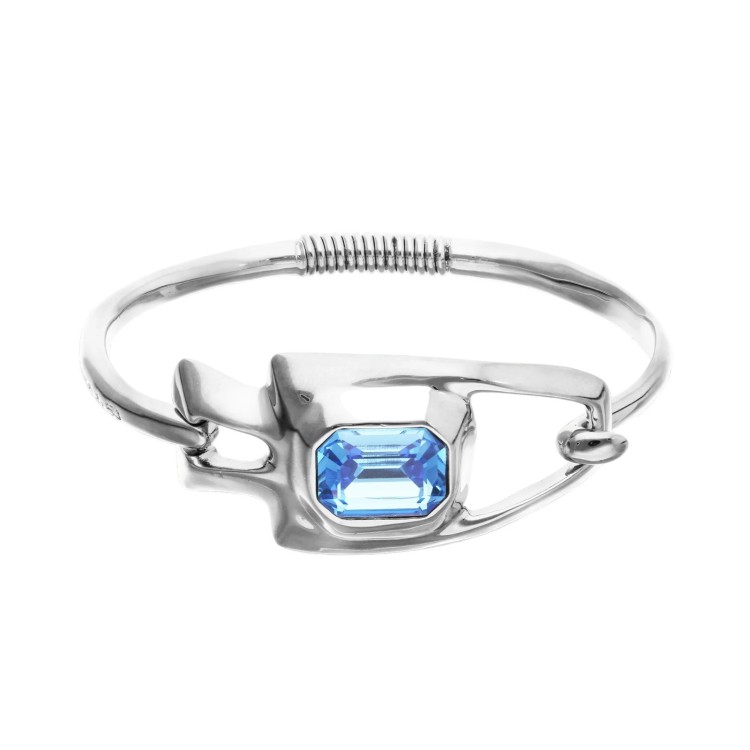 PULSERA SEMIRÍGIDA CRISTAL FACETADO AZUL