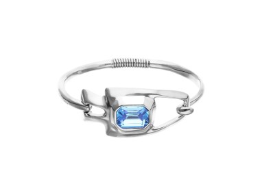 PULSERA SEMIRÍGIDA CRISTAL FACETADO AZUL