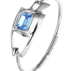PULSERA SEMIRÍGIDA CRISTAL FACETADO AZUL