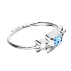 PULSERA SEMIRÍGIDA CRISTAL FACETADO AZUL