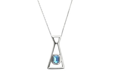 COLLAR LARGO Y COLGANTE CRISTAL AZUL