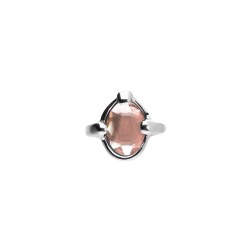 ANILLO CRISTAL ROSA FACETADO